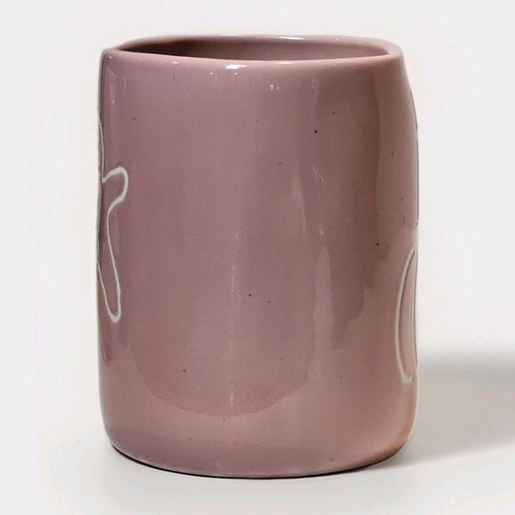 New Rae Dunn Pink HOT COCOA Mug Double Sided with Gingerbread Man - Picture 4 of 7